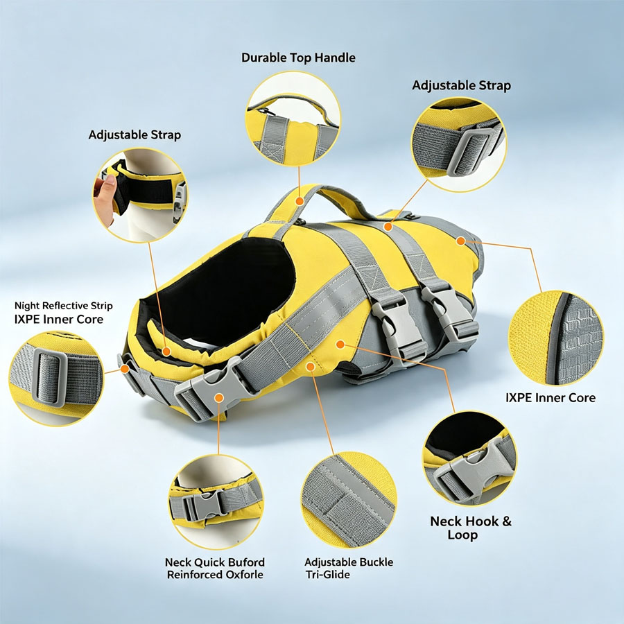 Hondenzwemvest met hoge drijfk - Life Jacket Buoyancy recensie en prijs